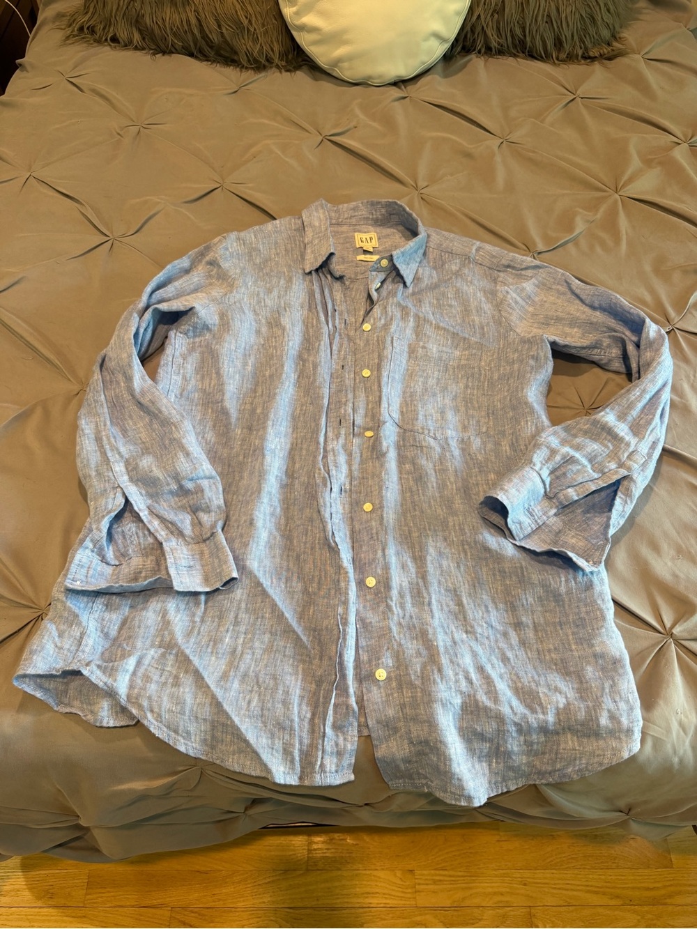 GAP Light Blue Linen Button-Down Shirt